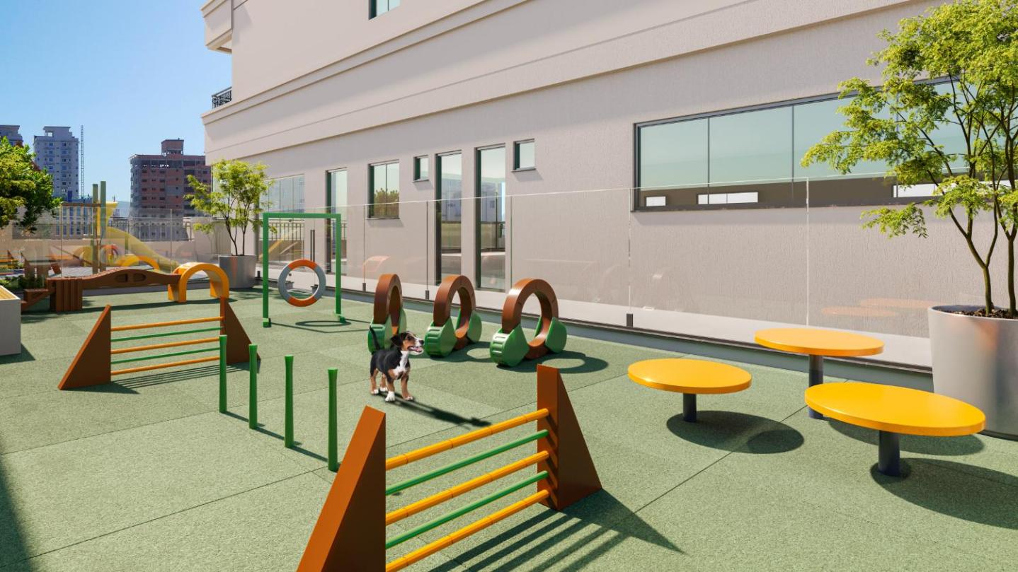 Safe playground with modern equipment
