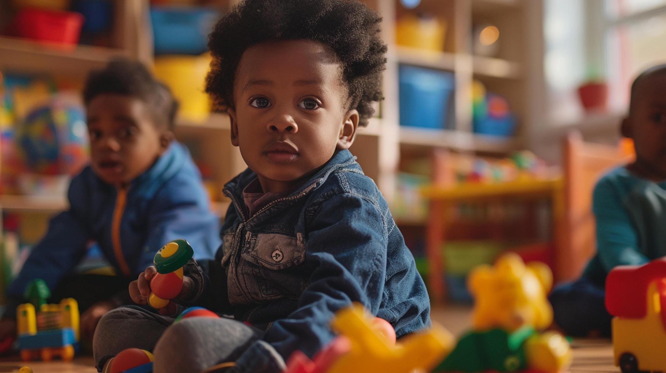 Toddlers in Twos Town program exploring and playing