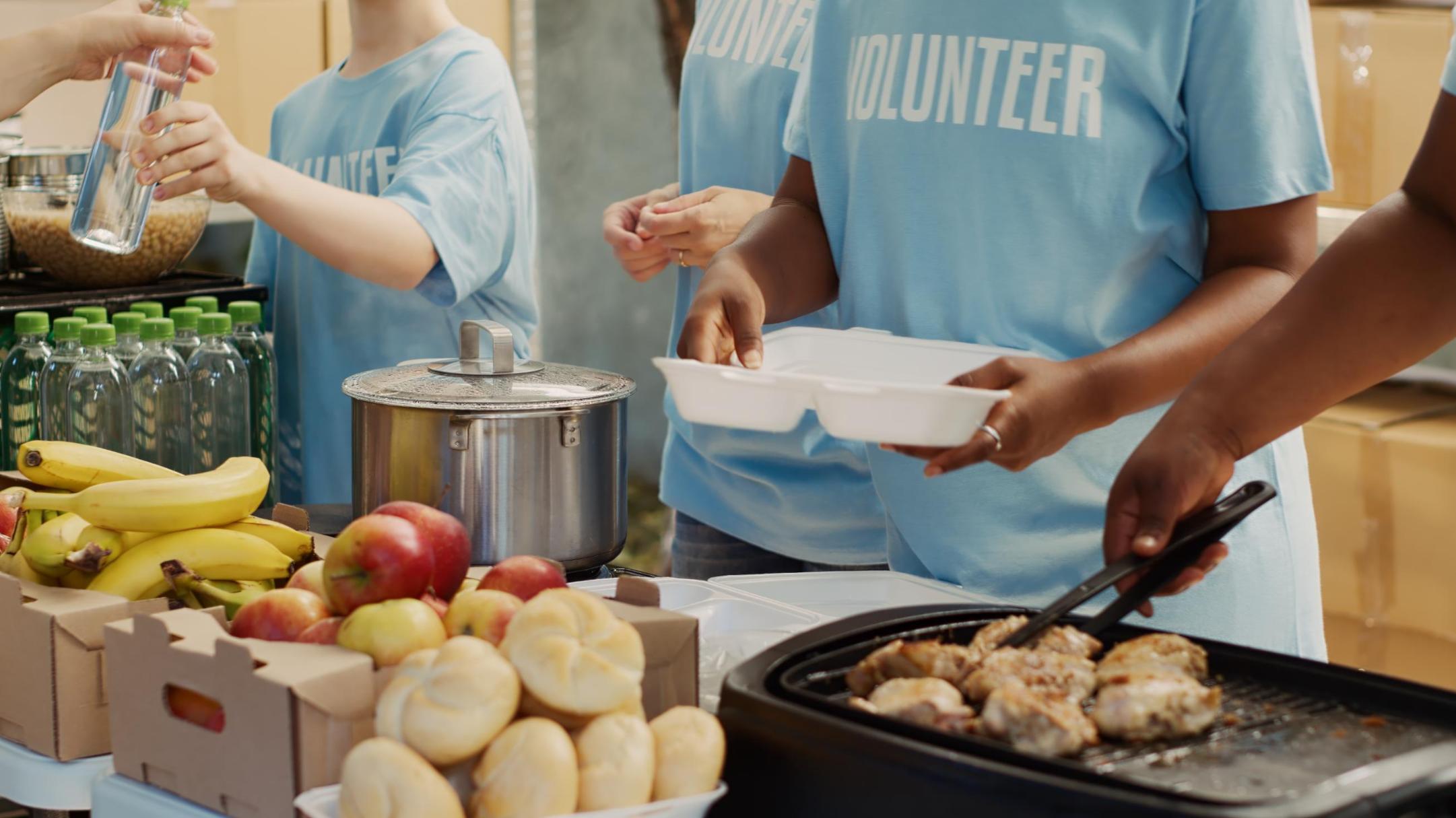 Volunteers in kitchen